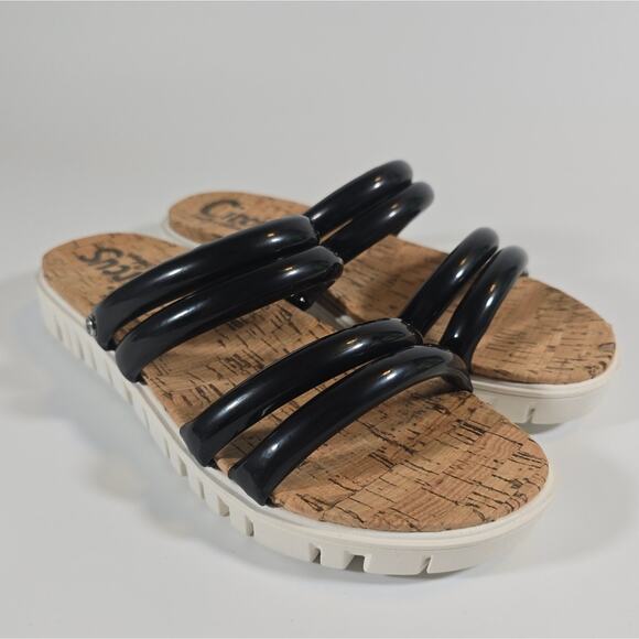 L Circus By Sam Edelman Narina Black Patent Strappy Sandals Size 7.5 Platform - Picture 2 of 9